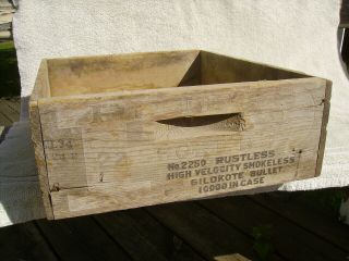 vintage peters cartridge co.  advertising wood ammo bullet box 22 short no bottom 2