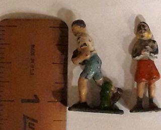 2 Vintage Authenticast Civilian Lead Figures Young Boy And Girl
