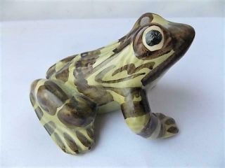 Vintage Brush Mccoy Pottery Frog Garden Ornament Figurine