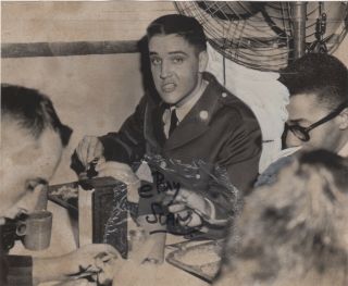 Elvis Presley Vintage Army Mess Hall Press Photo Stamped March 29 1958