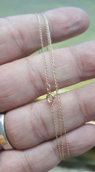 Vintage 18 " Dainty 14k Yellow Gold Link Chain Necklace 1mm Wide