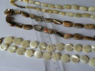 3 vintage mother of pearl & abalone shell necklaces - FOR RESTRINGING 2