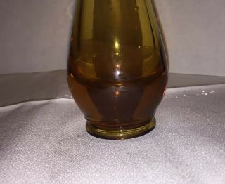 Vintage Mid Century Viking Glass Amber Swung Stretch Vase 2