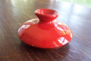 Vintage Frankoma Pottery Flame Red Lid