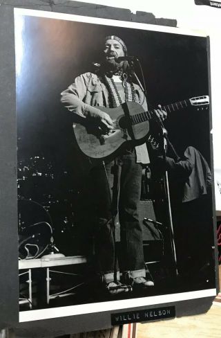Vintage Willie Nelson 8x10 B&w Photo Picture Luckenbach Tx Texas Gig