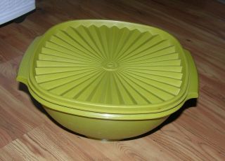 Vintage Tupperware Servalier Canister Container Bowl Avocado Green 858 - 3 & Lid