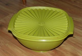 Vintage Tupperware Servalier Canister Container Bowl Avocado Green 858 - 3 & Lid 3
