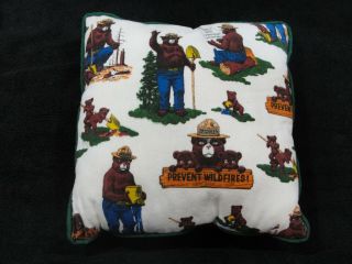 Rare Vintage Smokey Bear Throw Pillow Prevent Forest Fires 11 " X 11 "