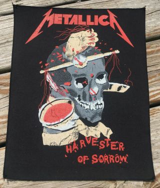Vtg 1988 Metallica Harvester Of Sorrow Back Patch 1980s Heavy Metal Pushead Uk