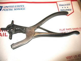 Vintage Unknown Maker Leather Workers Hole Punching Pliers Good Cond.