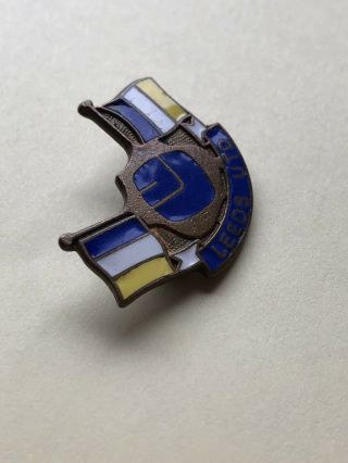 Vintage Leeds United Brass And Enamel Pin Badge - P,  G Sports 2
