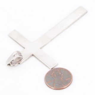 VTG Sterling Silver - MEXICO TAXCO Solid Cross Religious Pendant - 15.  5g 3