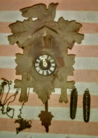 Old Vintage Wooden Cuckoo Clock Coocoo
