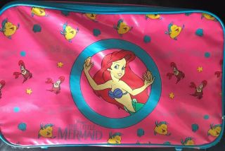 Vintage 1989 Disney The Little Mermaid Ariel Pink Suitcase Carry - On Luggage