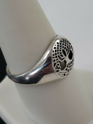 Vintage Sterling Silver 925 Tree Of Life Ring Sz 9 (2.  9g) 3