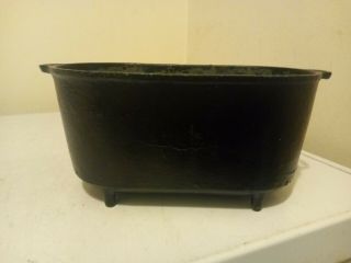 Vtg 8 In Cast Iron Footed Oval Ham Boiler Roaster Marked H.  B.  - 84