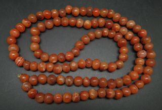 Vintage Ethnic Tribal Natural Carnelian Beads Necklace String D20
