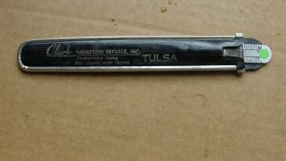 6 " Pocket Ruler Sae/metric Clark Inspection Service Tulsa Ok Vintage