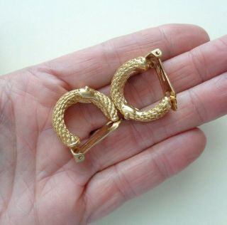 Vintage Burberrys of London Gold Mesh Clip Hoop Earrings 5