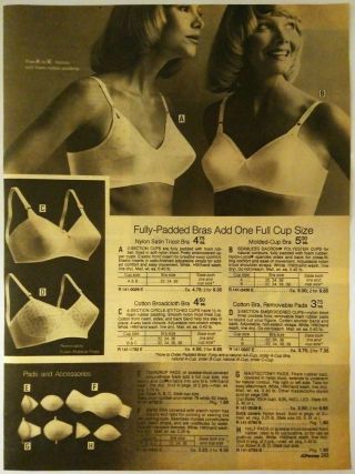 1977 Vintage Paper Print Ad Satin Bra Pads Accessories Women Lingerie Underwear