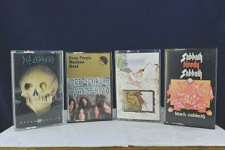 Vintage 4x Audio Cassette Tapes Music Heavy Metal Rock 70s 80s 90s Led Zeppelin