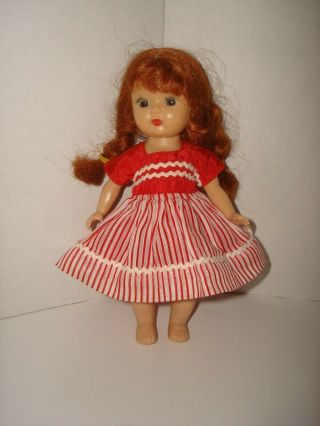 Vtg 1953 Muffie Doll Red Dress 512 Fit Madame Alexander/ginny Vogue/ginger/8 "