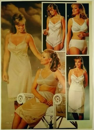 1982 Vintage Paper Print Ad Teddy Half Slip Camisole Bra Lady Lingerie Underwear