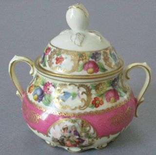Vintage Dresden Schumann Porcelain Covered Sugar Figures,  Flowers Betsy Ross