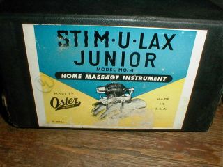 Vintage Oster Stim - U - Lax Junior M - 4 Electric Hand Massager Vibrator Box