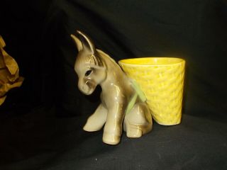 Vintage Shawnee Pottery Donkey (horse) With Basket Planter