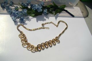 Vintage Very Pretty Clear Rhinestone Necklace