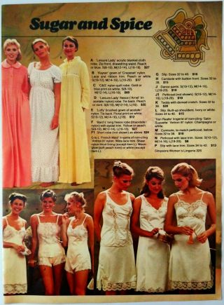 1977 Vintage Paper Print Ad French Maid Gown Robe Slip Women Lingerie Underwear