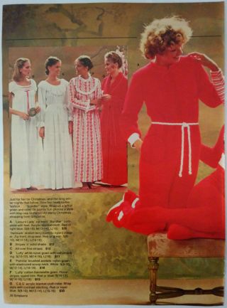 1977 Vintage PAPER PRINT AD French maid gown robe slip women lingerie underwear 2