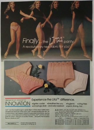 80 ' s Vintage PAPER PRINT AD LITA panty terry brief women lingerie underwear 2