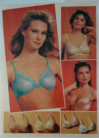 80 ' s Vintage PAPER PRINT AD silky bikini brief panty bra lady lingerie underwear 2