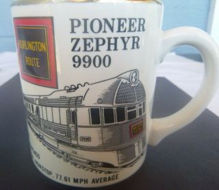 Vintage Burlington Route Pioneer Zephyr Coffee Cup Mug Railroad