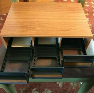 Vintage Wooden 3 Drawer Cassette Tape Holder Storage Cabinet Case Capacity 36 2