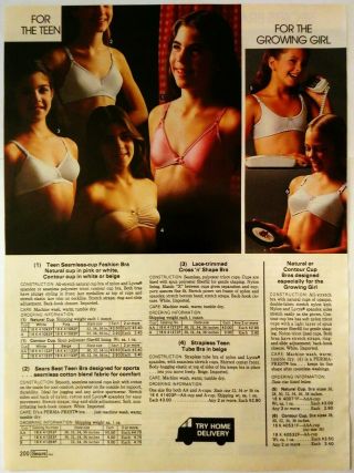 80 ' s Vintage PAPER PRINT AD sports bra brief women lingerie underwear clipping 2