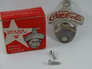 Vintage Starr Stationary Bottle Opener Coca - Cola Coke