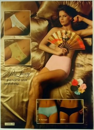 80 ' s Vintage PAPER PRINT AD hip - hugger panty pure luxury lady lingerie underwear 2