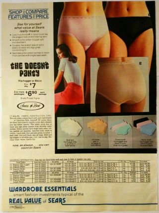 80 ' s Vintage PAPER PRINT AD hip - hugger panties briefs women lingerie underwear 2