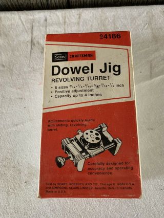 Vintage Sear Craftsman Tools Revolving Turret Doweling Jig Model 9 - 4186 And Pins
