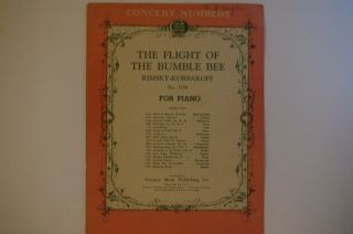 Vintage Sheet Music The Flight Of The Bumble Bee For Piano