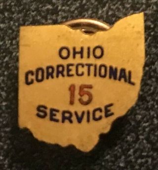 Vintage Ohio Correctional 15 Year Screw Back Pin Prison Jail
