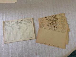25 Vintage Blank Western Union Telegram Forms Two Styles Lined (20) Unlined (5)