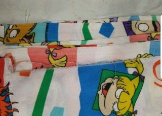 Nickelodeon Rugrats Flat Sheet Pillowcase VTG Twin Size Tommy Chuckie Angelica 3