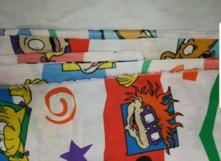 Nickelodeon Rugrats Flat Sheet Pillowcase VTG Twin Size Tommy Chuckie Angelica 4