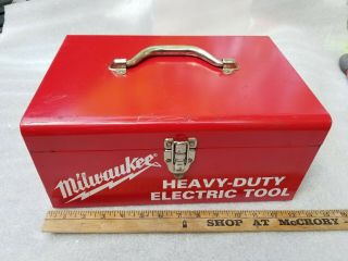 Vintage Milwaukee Heavy - Duty Electric Metal Tool Case Box.  13.  5 " X9.  5 " X6 "