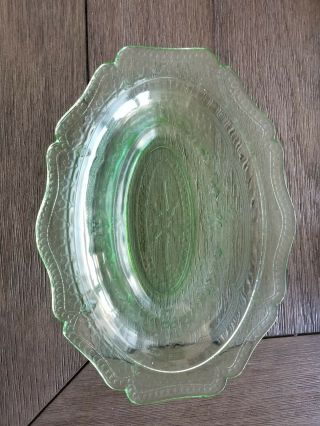 Vintage Federal Patrician Green Depression Glass Vegetable Dish 10 Inch