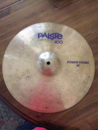 Vintage 1980s Paiste 400 16” Power Crash Cymbal 1224 Grams Germany
